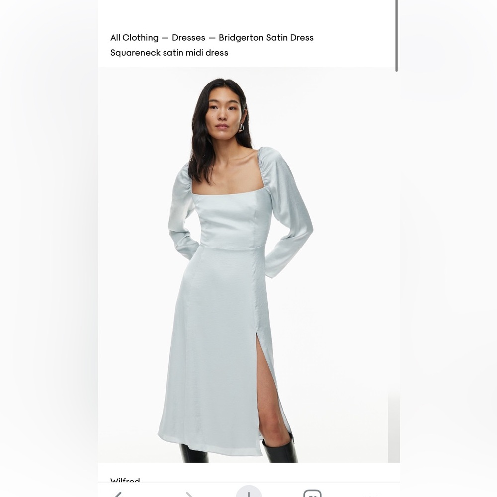 Aritzia Wilfred satin midi dress